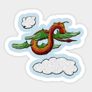 Flying Chinese Dragon Sticker